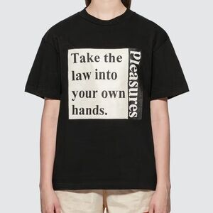 Pleasures Now Lawless Heavyweight Cotton T Shirt Black Small $68 Unisex